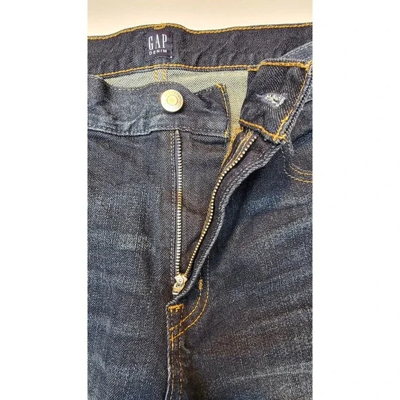 Gap Jeans Women Size 28R Distressed Best Girlfriend Raw Hem Dark Wash Gap Denim - Picture 5 of 16